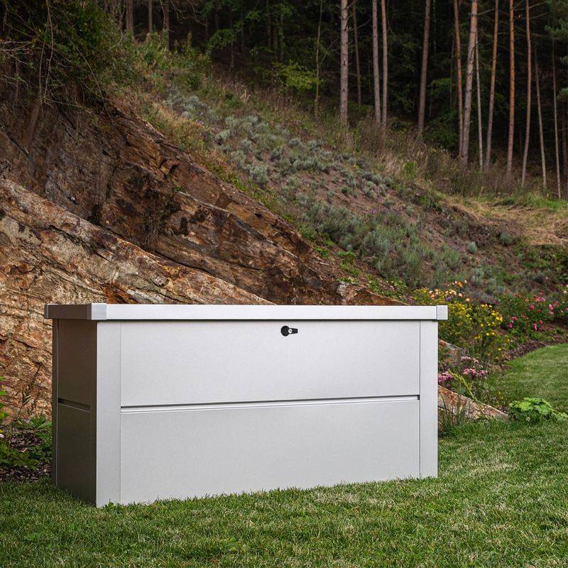 Guardi - Coffre de jardin - taille S - Argent métallisé - 135x65x69 - acier Guardi - Imagen 5