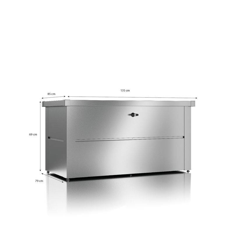 Guardi - Coffre de jardin - taille S - Argent métallisé - 135x65x69 - acier Guardi - Imagen 3