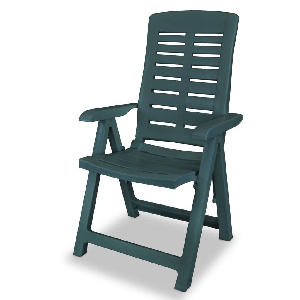Vidaxl - Chaises pliantes inclinables, lot de 2, en plastique vert vidaXL 43896 - Imagen 8