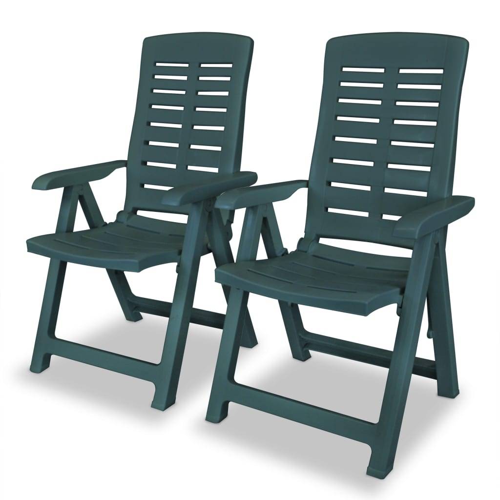 Vidaxl - Chaises pliantes inclinables, lot de 2, en plastique vert vidaXL 43896 - Imagen 1
