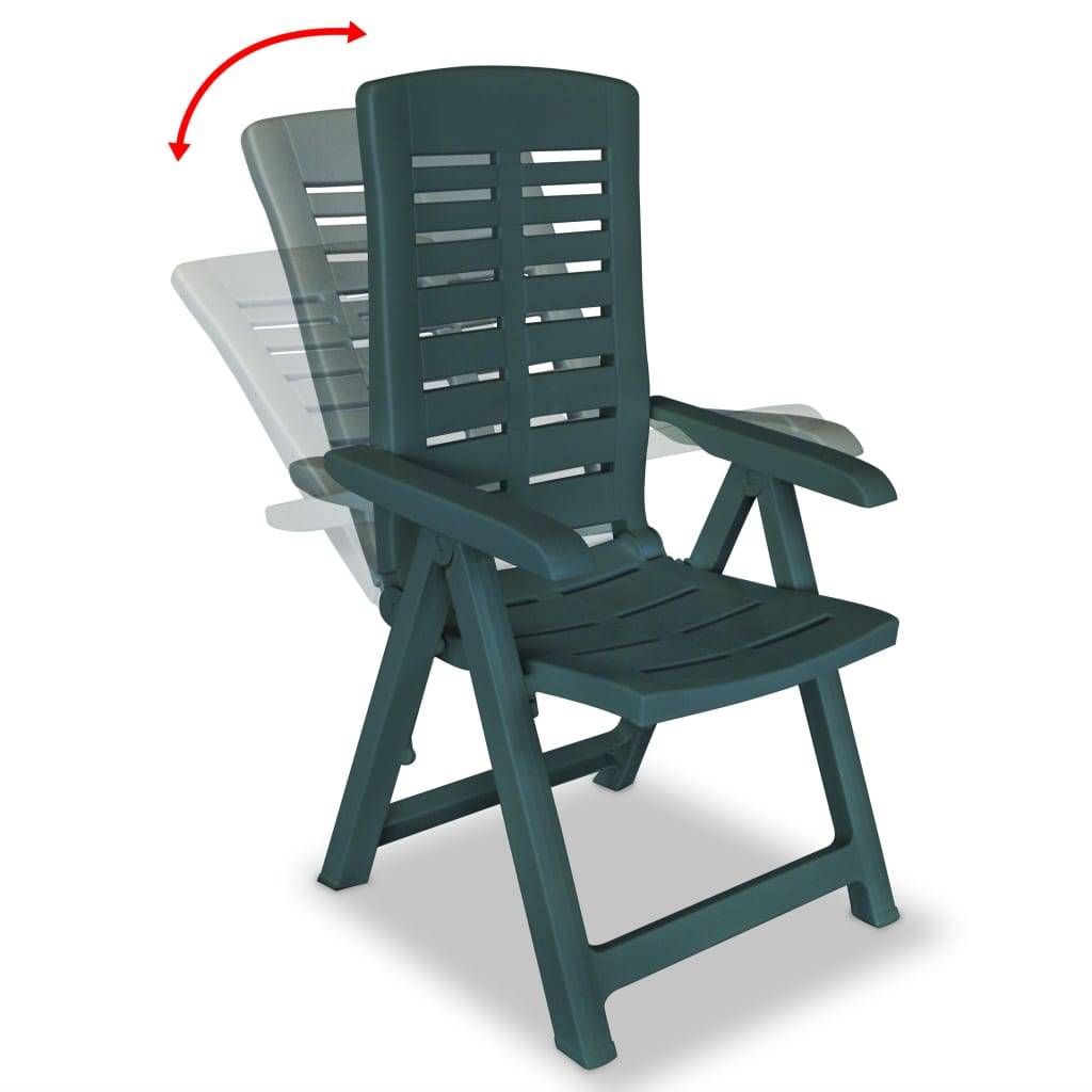 Vidaxl - Chaises pliantes inclinables, lot de 2, en plastique vert vidaXL 43896 - Imagen 2