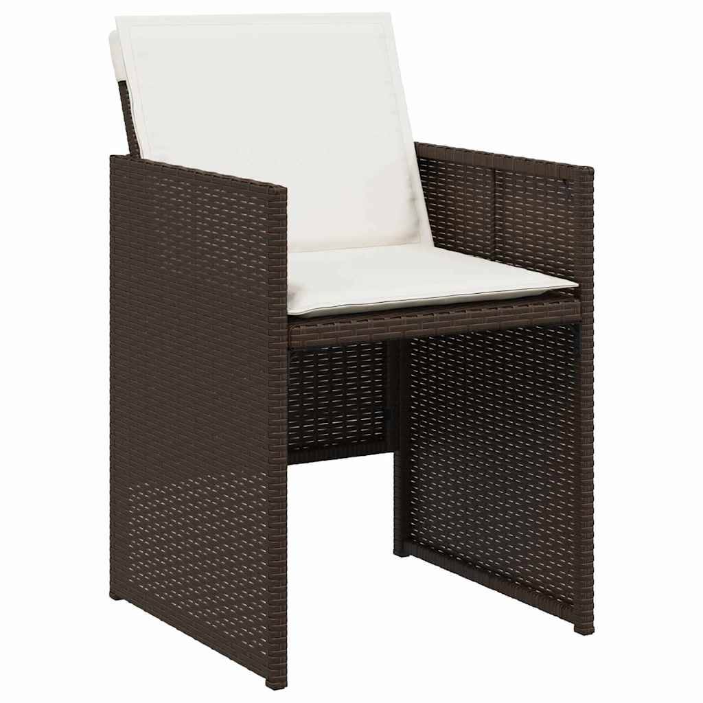 Table et chaises de jardin 5 pièces en résine tressée pour 4 convives Marron – ComfortXL Outdoor Living - Image 6