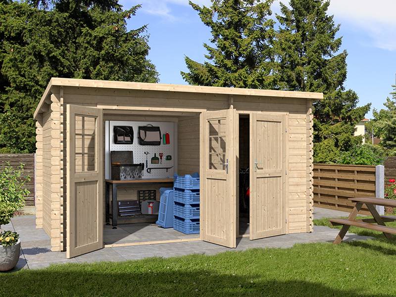 Eden Partenaire Jardin - Abri de jardin en bois mono pente de 12,6m² et 2 espaces - Image 2