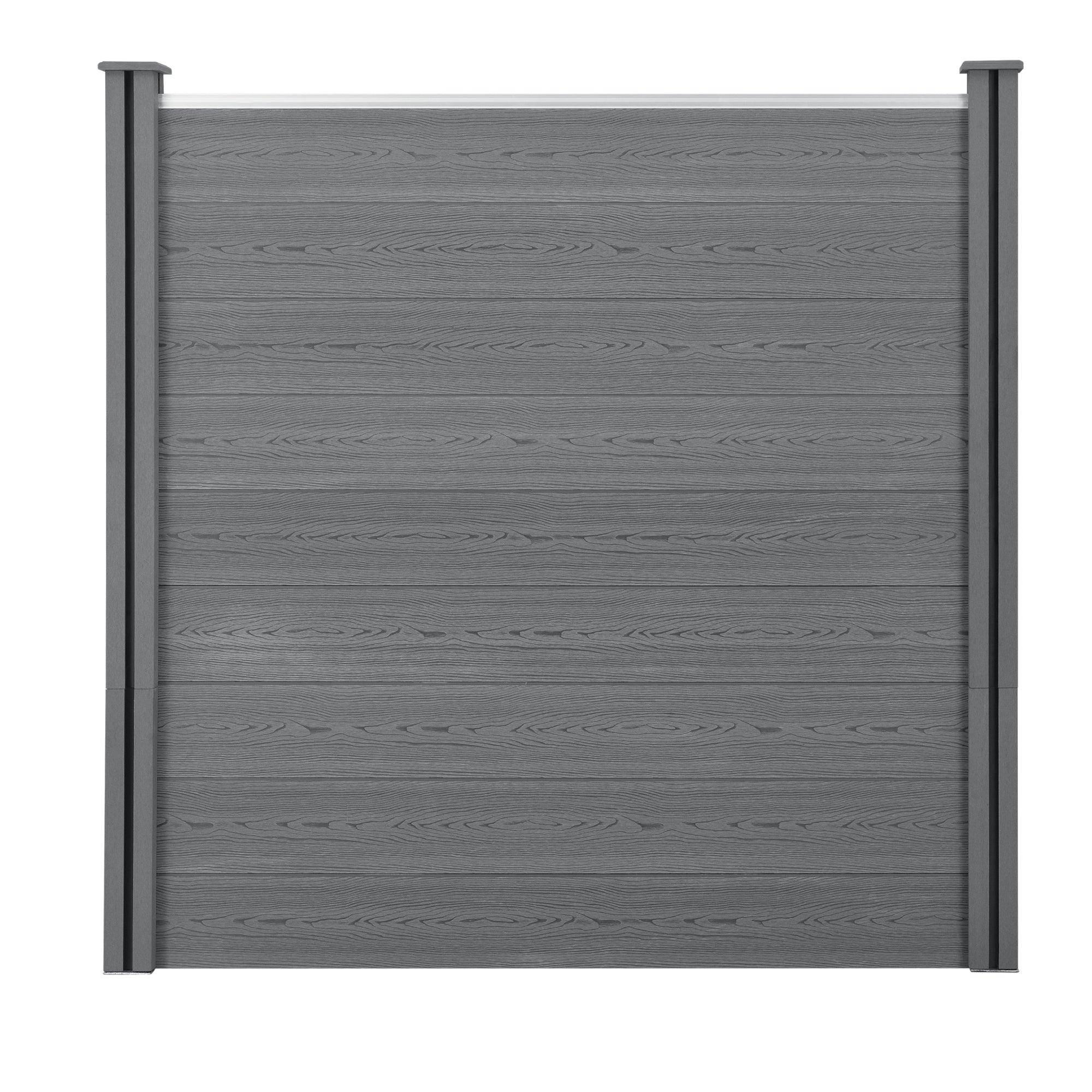 Helloshop26 - Clôture de jardin brise vue brise vent bois composite 187 cm gris - Imagen 2