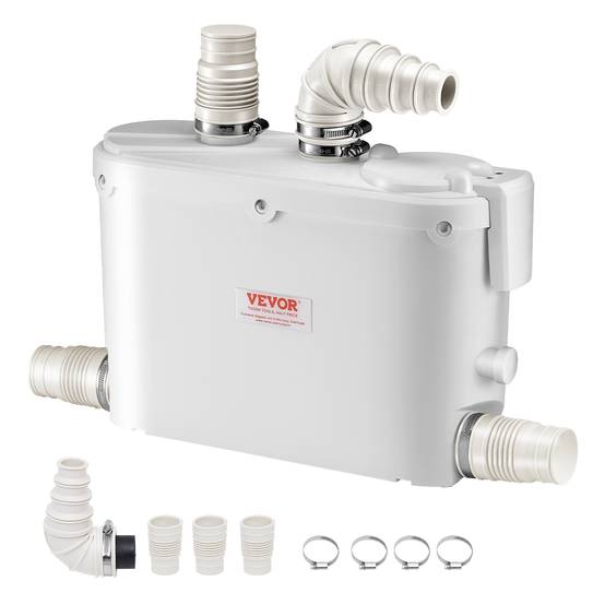VEVOR Pompe macératrice 500W, égout 4 entrées eau, 110 L/min, ht. refoulement 8 m. - Image 1