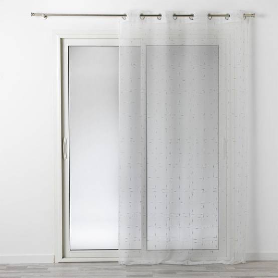 Rideau Voilage à Œillets "Dixiea" 140x240cm Argent - Image 1