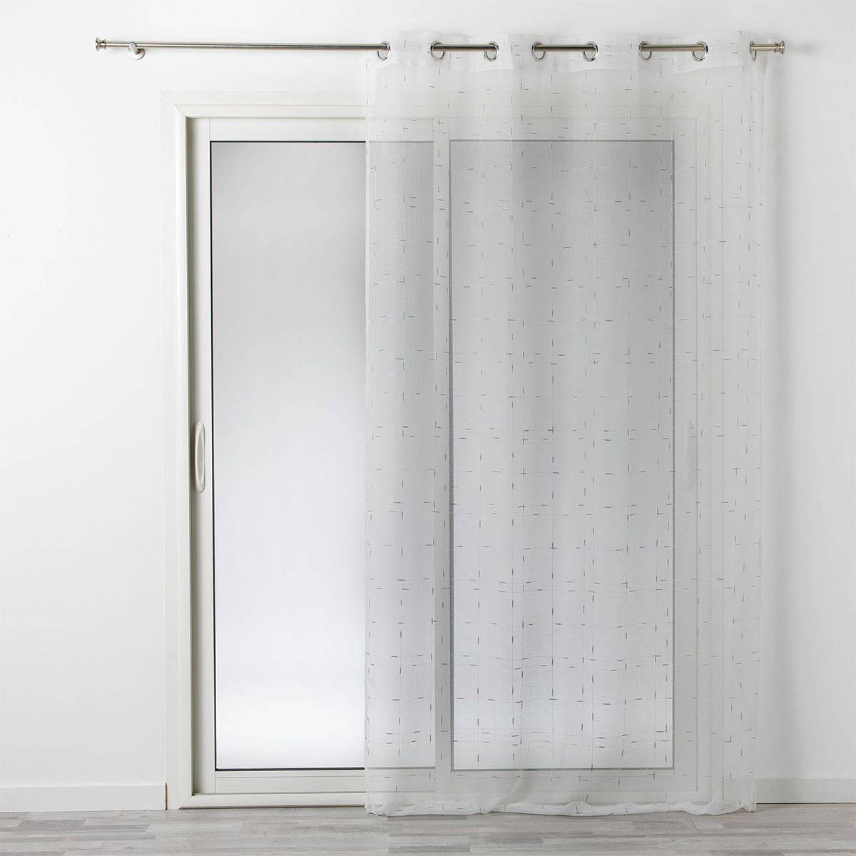 Rideau Voilage à Œillets "Dixiea" 140x240cm Argent - Image 1