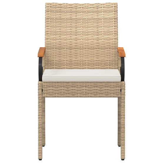 Chaises de jardin polyrotin et acier beige et blanc crème 59.5 x 50 x 88 cm, Poids:26.2kg - PANGIVO - Image 6