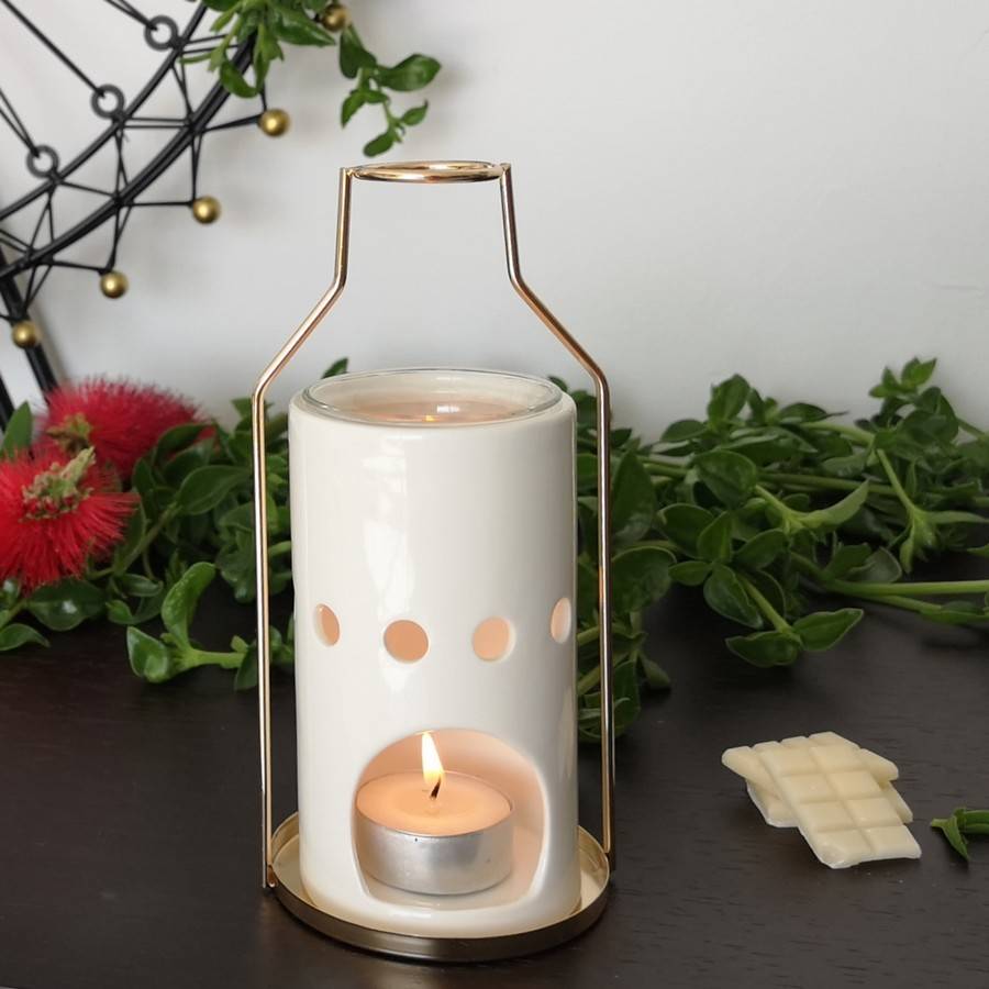 Brûle Parfum Dos - Brûleur Cire Parfumée – Diffuseur Parfum d'Ambiance – Bougeoir en Céramique et Métal - Haut: 18 cm - Zen'Arôme - Image 7