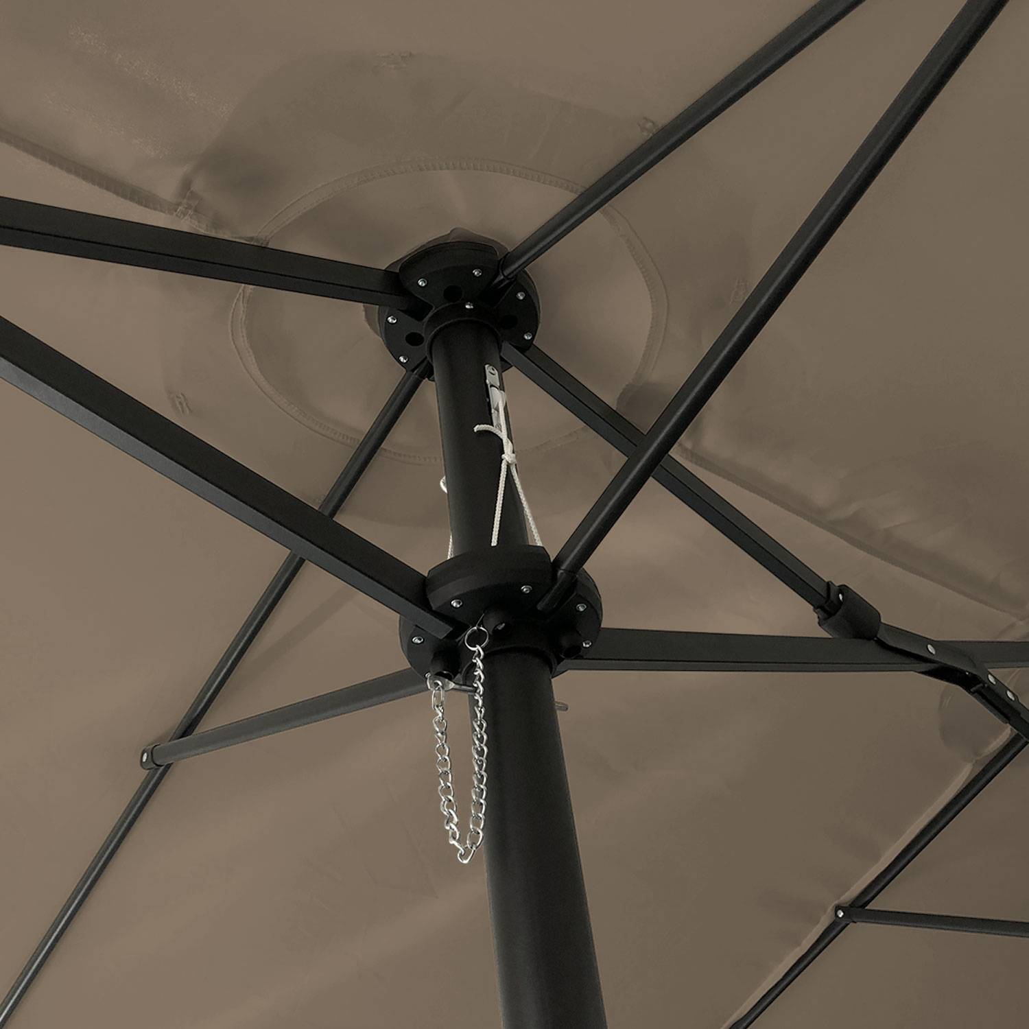Happy Garden - Parasol double 2,7x4,6m LINAI taupe - HAPPY GARDEN - Imagen 6
