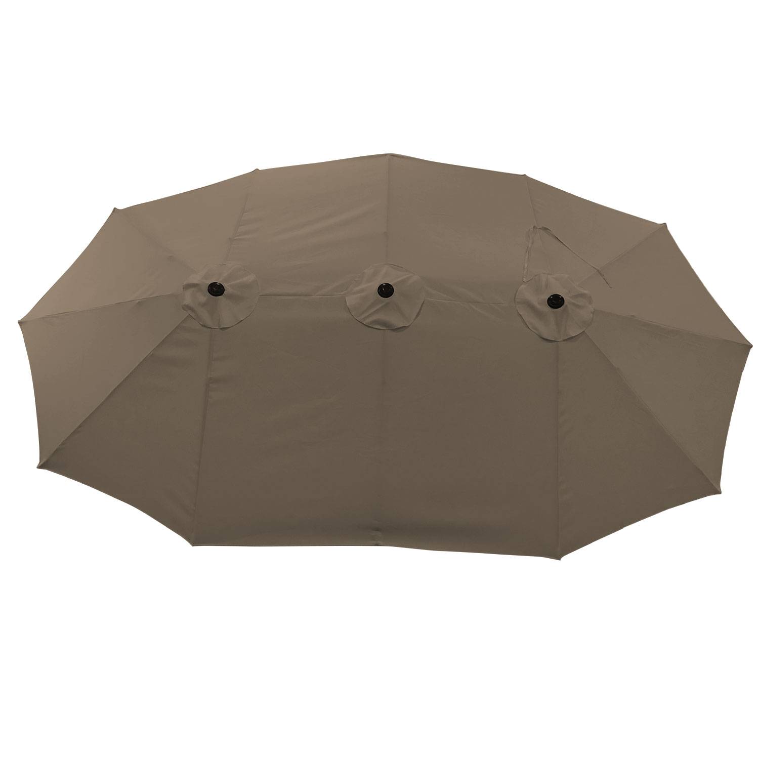 Happy Garden - Parasol double 2,7x4,6m LINAI taupe - HAPPY GARDEN - Imagen 2