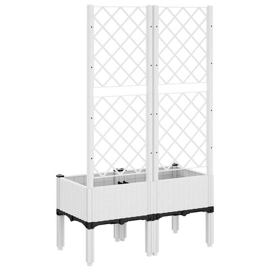 Jardinière avec Treillis PP Blanc 80 x 40 x 142 cm - PANGIVO - Image 5