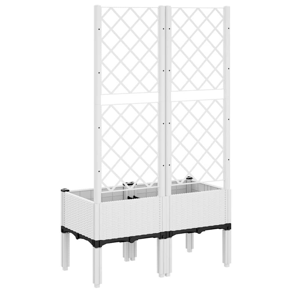 Jardinière avec Treillis PP Blanc 80 x 40 x 142 cm - PANGIVO - Image 5