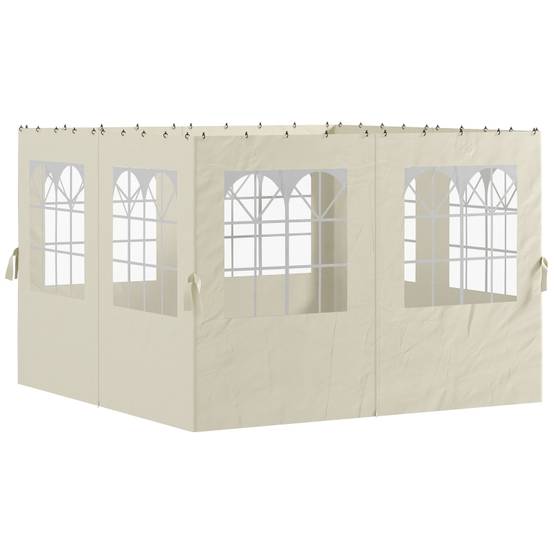 Parois latérales tonnelle polyester jardin protection UV fenêtres 3x3m blanc crème - ComfortXL Outdoor Living - Image 1