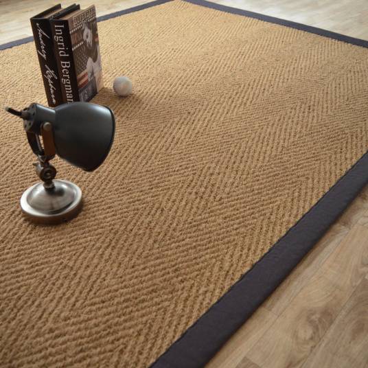Decoweb - Tapis Coco - Paravan chevron - Ganse coton anthracite - 80 x 150 cm - Decoweb - Image 1