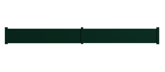 Portail Packit - Clôture alu 2 lames modèle plein en kit - 2 éléments dim. L.4154 mm (poteaux compris) X H.460 mm Vert RAL 6005