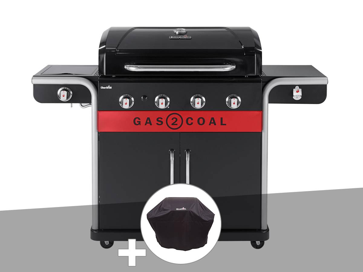 Char-broil - Barbecue à gaz et à charbon Gas2Coal 2.0 4B + Housse de protection - Char-Broil - Imagen 1