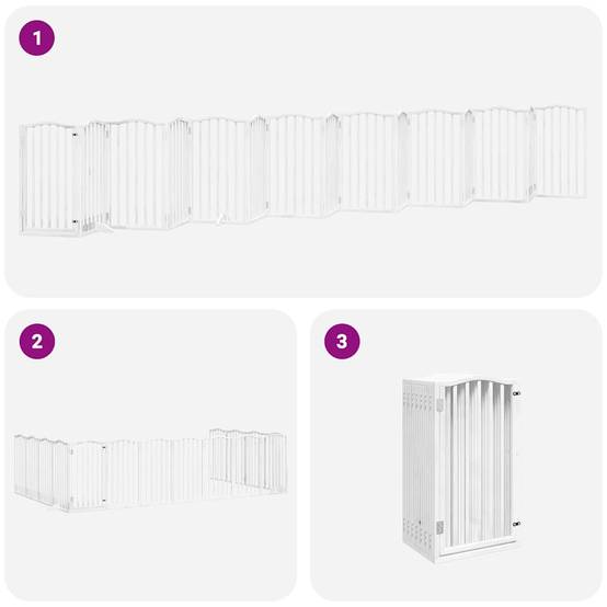 Barrière pour chien bois blanc 750 x 30 x 90 cm - PANGIVO - Image 6