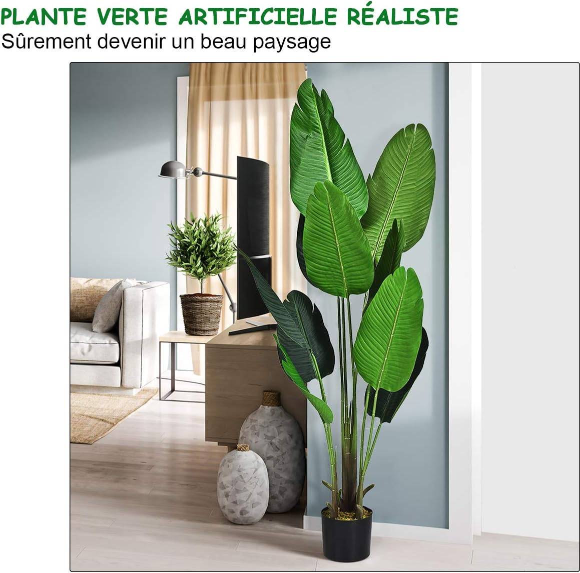 Plante Artificiel Bananier Avec Pot 160CM, Décoration Intérieur et Extérieu, Bureau - Image 1