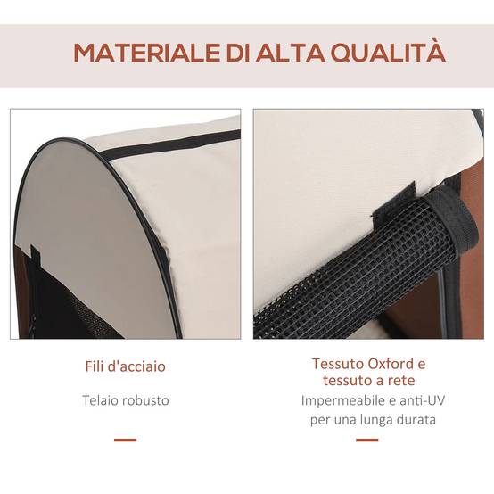 Sac de transport pliable pour chien chat acier Oxford avec tapis amovible café 61cm - ComfortXL Outdoor Living - Image 9