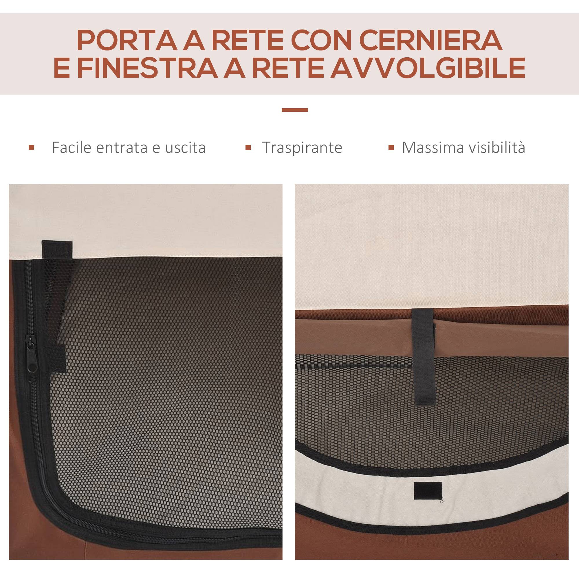 Sac de transport pliable pour chien chat acier Oxford avec tapis amovible café 61cm - ComfortXL Outdoor Living - Image 8