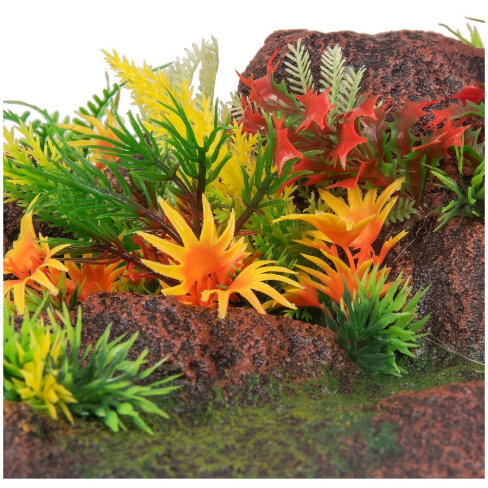 Décoration Radha angle. roche + plante. 27.5 x 27.5 x 10 cm. aquarium. - Imagen 2
