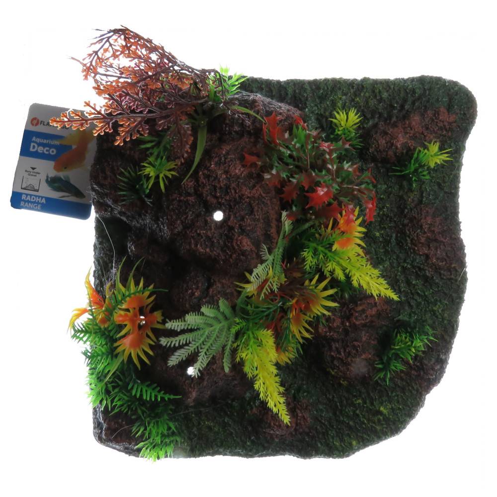 Décoration Radha angle. roche + plante. 27.5 x 27.5 x 10 cm. aquarium. - Imagen 4