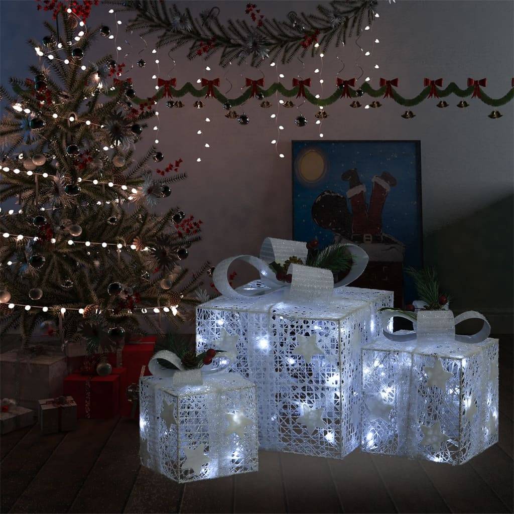 3 pcs Boîtes-cadeaux de Noël décoratives - Décoration Pour Noël Extérieur Intérieur-JU11975 - Image 2
