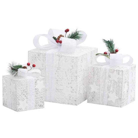 3 pcs Boîtes-cadeaux de Noël décoratives - Décoration Pour Noël Extérieur Intérieur-JU11975 - Image 4