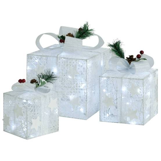 3 pcs Boîtes-cadeaux de Noël décoratives - Décoration Pour Noël Extérieur Intérieur-JU11975 - Image 1