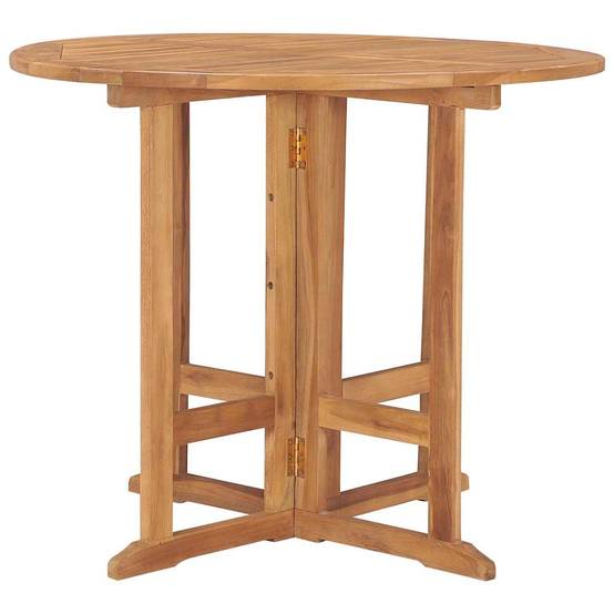 ComfortXL - Table de Jardin Ronde Pliante Ø90cm en Teck Massif Naturel, pour 2 à 4 Personnes – ComfortXL Outdoor Living - Image 3