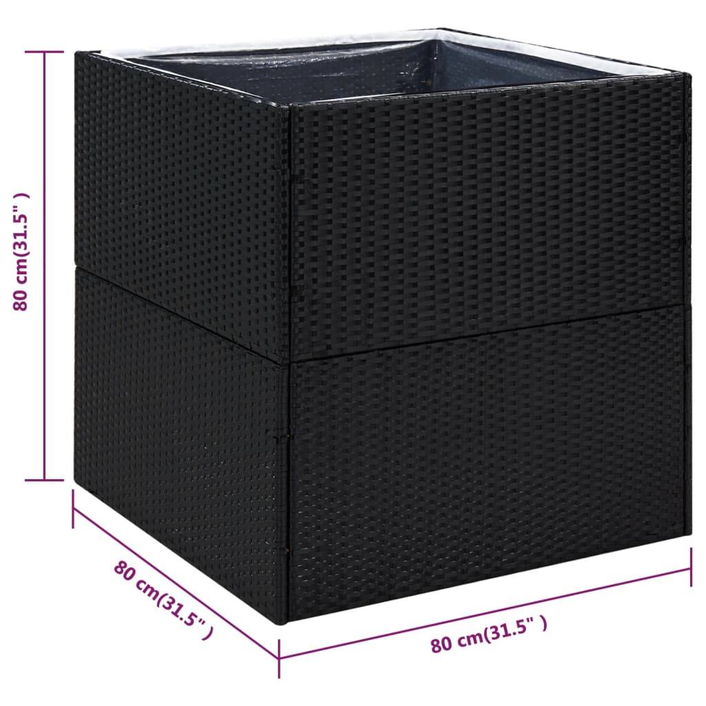 Prolenta Premium - Jardinière rotin noir 80 x 80 x 80 cm - Prolenta premium p382.2 - Image 6