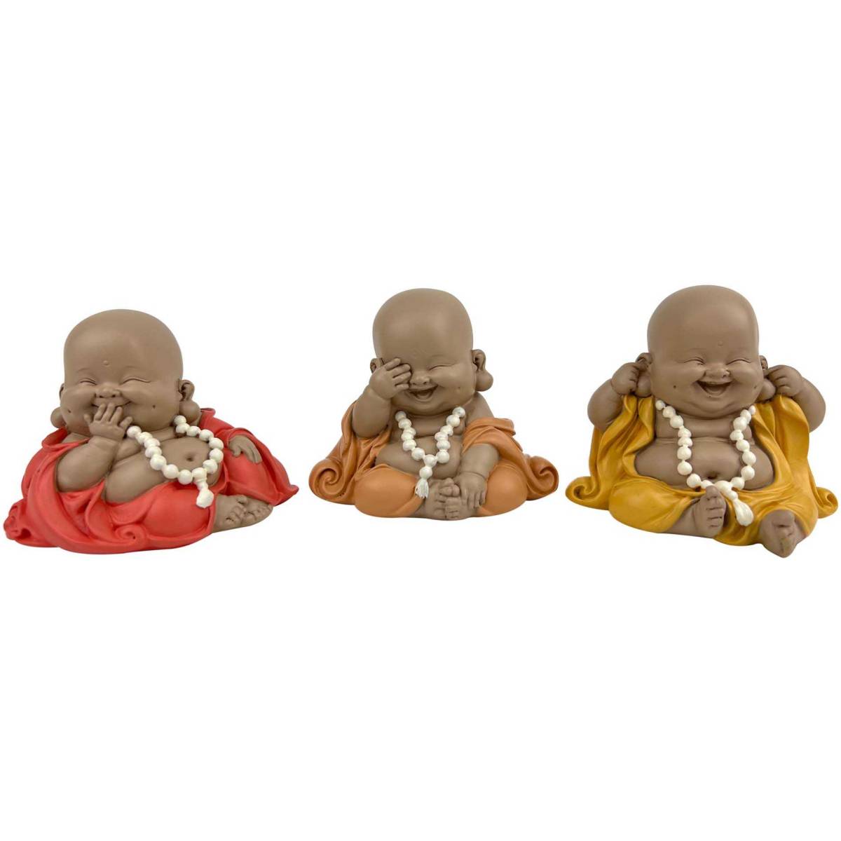 Origen - Bouddha décoratif voit entend et parle rieurs (Lot de 3)
