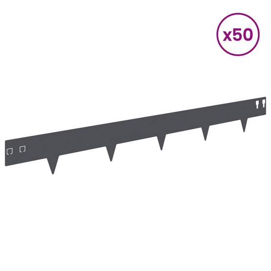 Bordures de pelouse acier anthracite 100 x 12 cm, Poids:15.76kg - PANGIVO - Image 3