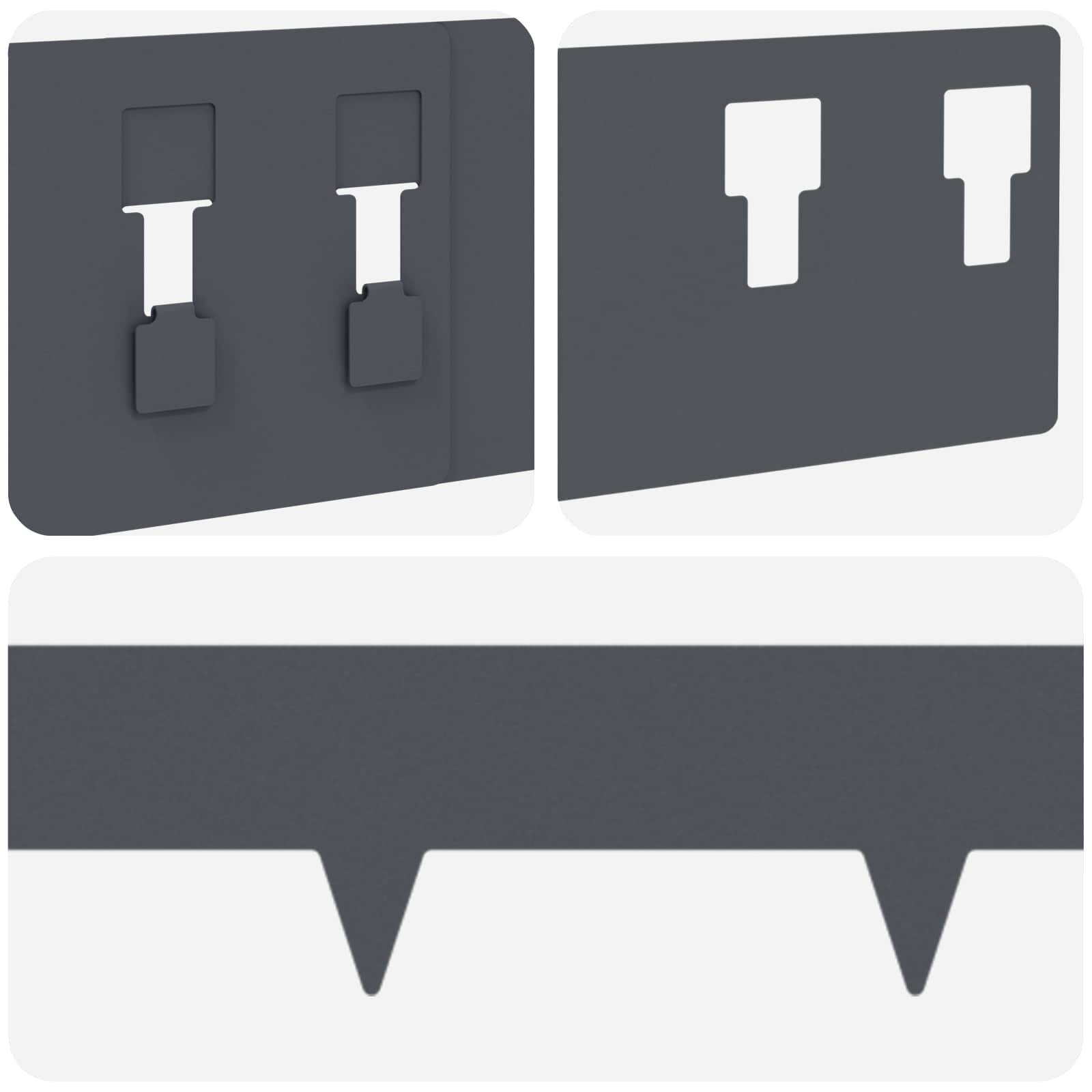 Bordures de pelouse acier anthracite 100 x 12 cm, Poids:15.76kg - PANGIVO - Image 7
