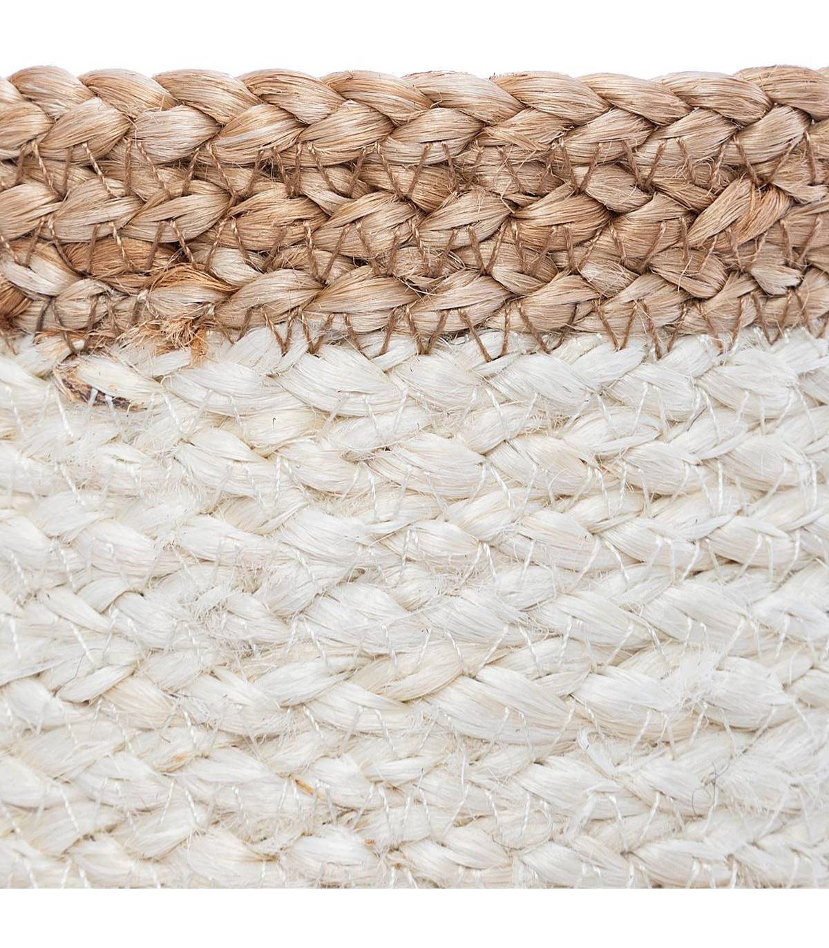 Set de 3 Paniers de rangement en Jute Naturel et Blanc - Imagen 6