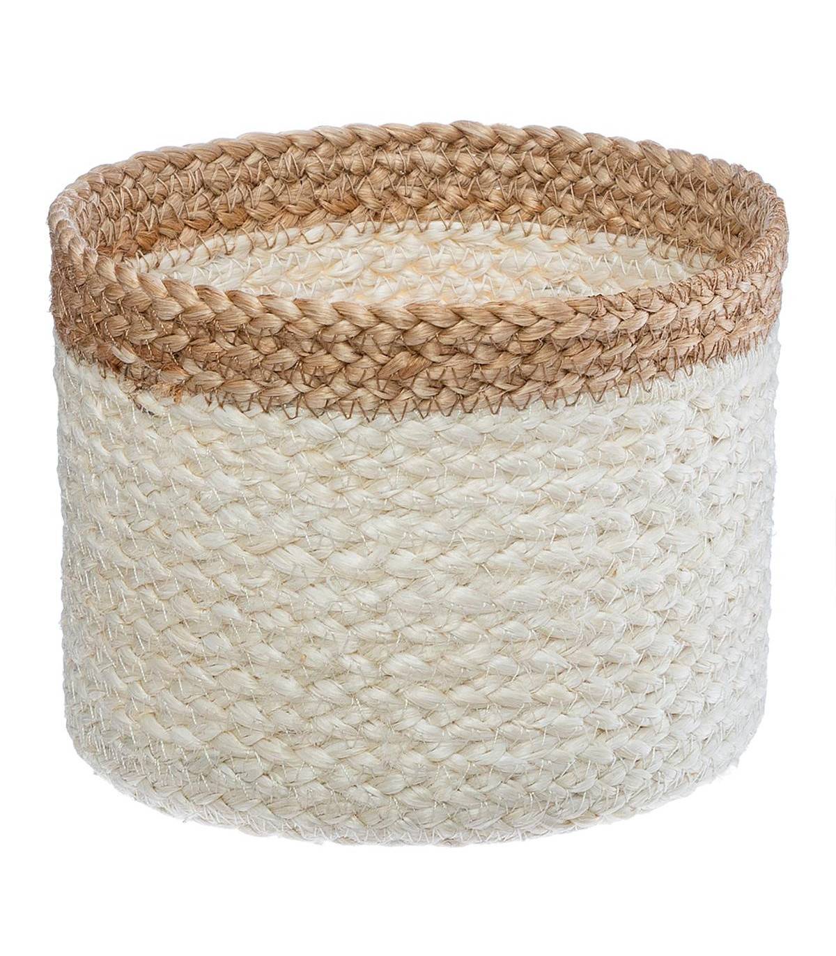 Set de 3 Paniers de rangement en Jute Naturel et Blanc - Imagen 3