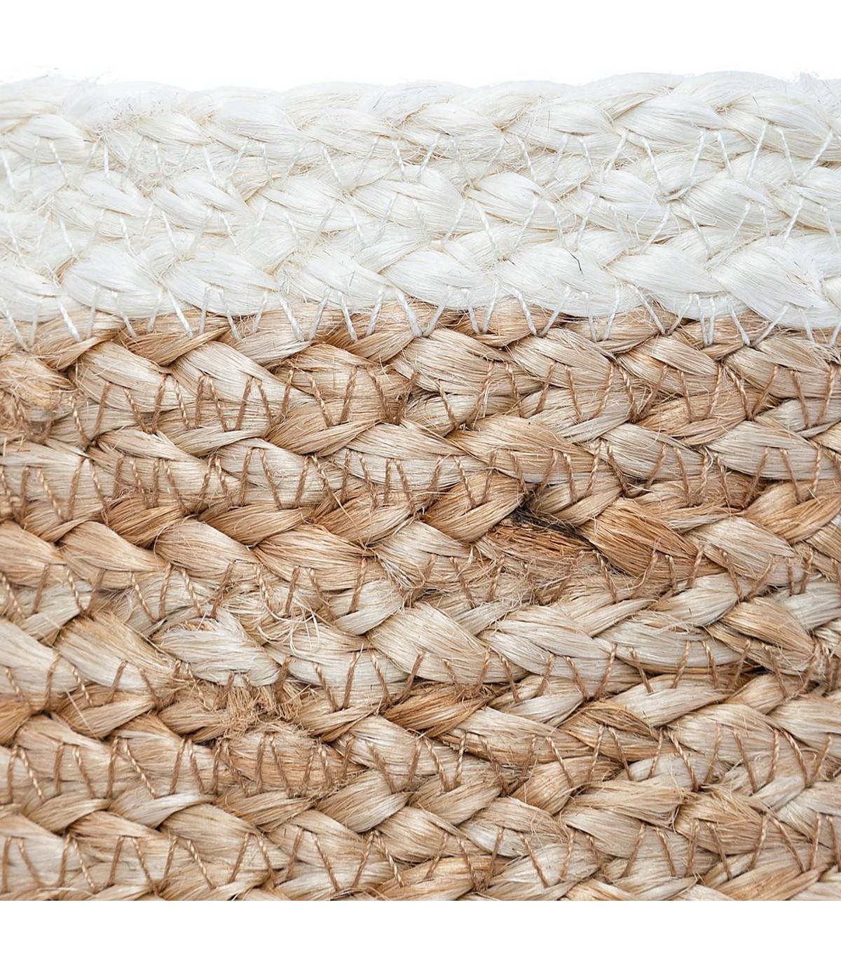 Set de 3 Paniers de rangement en Jute Naturel et Blanc - Imagen 7