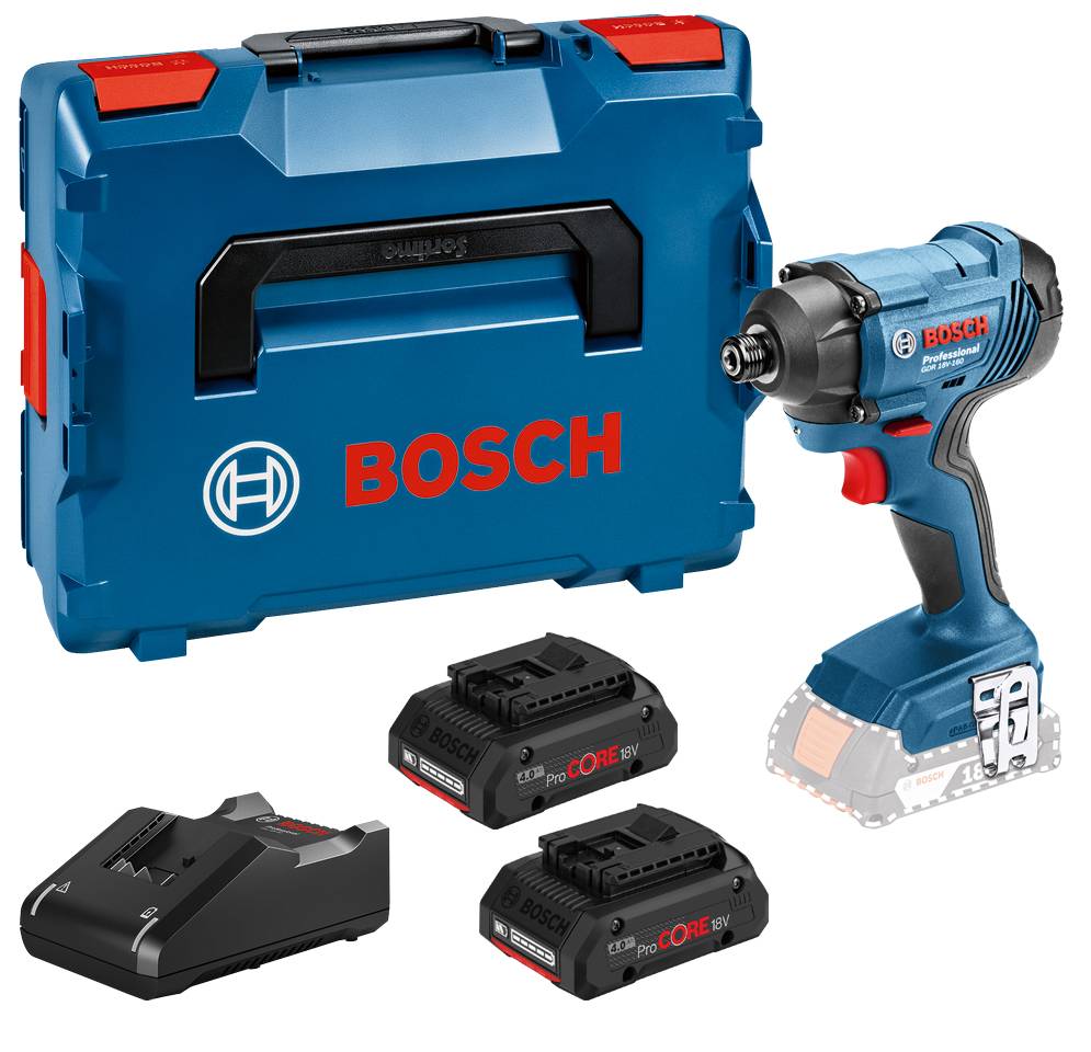 Bosch - Visseuse à chocs 18V GDR 18V-160 + 2 batteries ProCORE 4 Ah + chargeur + L-BOXX - BOSCH - 06019G510Q - Image 1