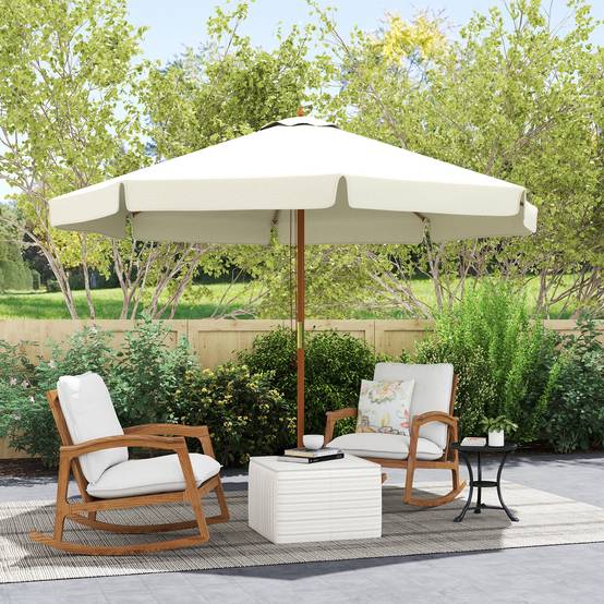 Parasol de jardin Bois Beige 325x325x250 cm - Image 4