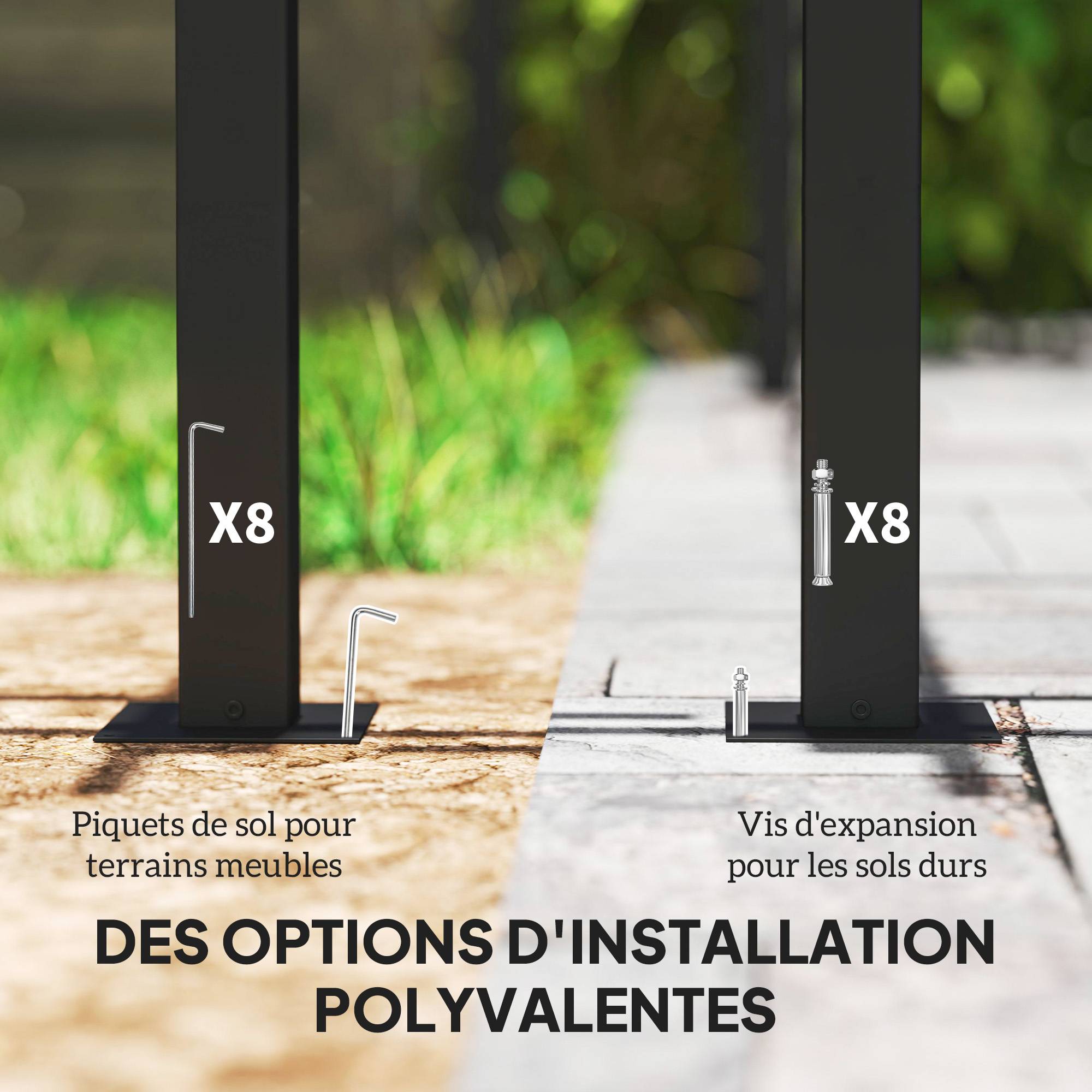 Pergola rétractable polyester extérieur ombrage ajustable 390x300cm crème - ComfortXL Outdoor Living - Image 9