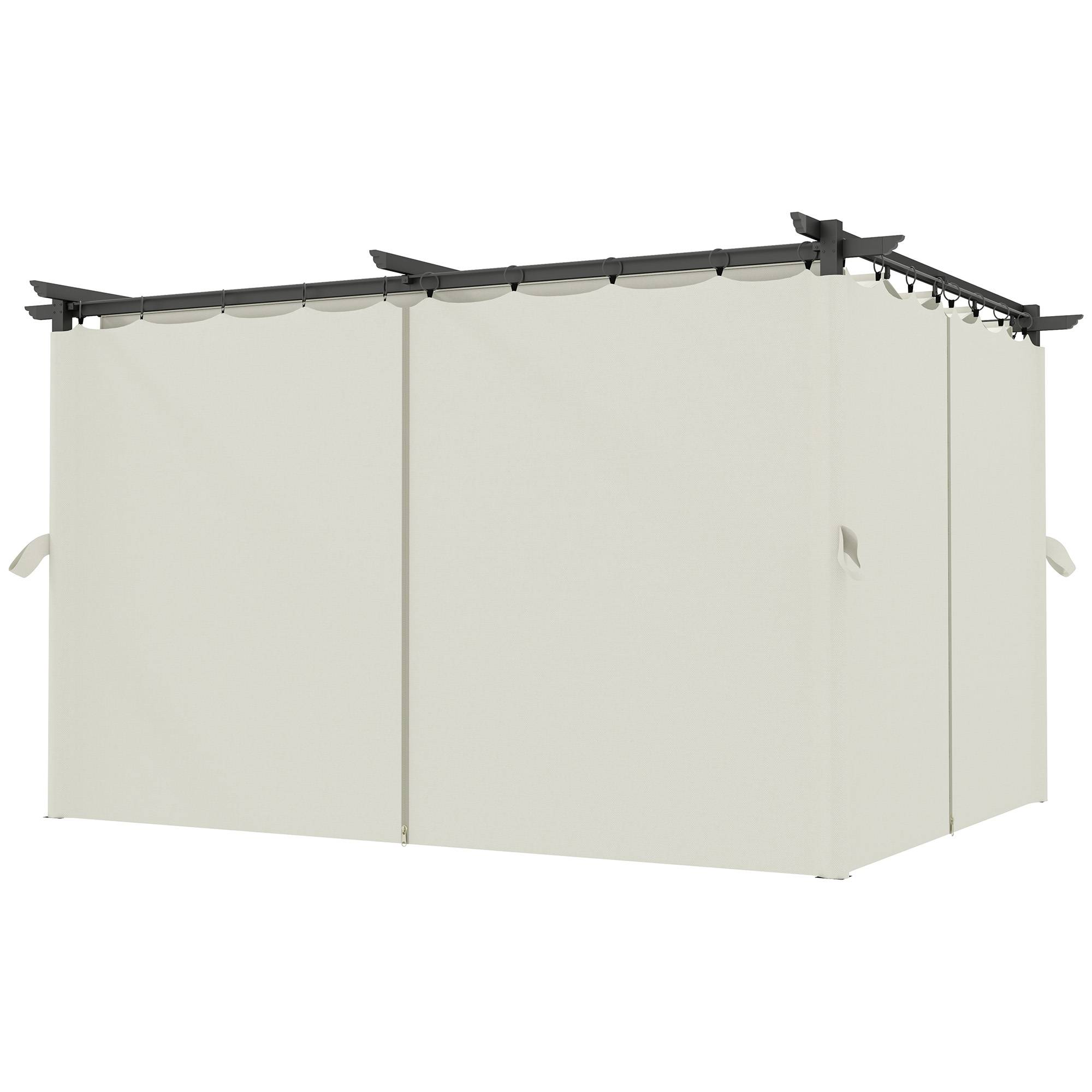 Pergola rétractable polyester extérieur ombrage ajustable 390x300cm crème - ComfortXL Outdoor Living - Image 2