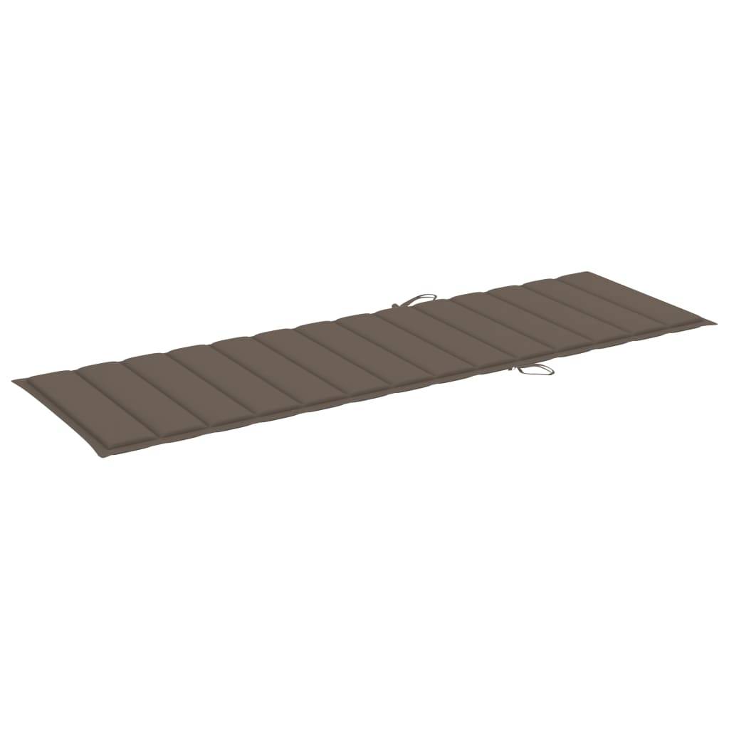 Helloshop26 - Transat chaise longue bain de soleil lit de jardin terrasse meuble d'extérieur avec coussin taupe bois de pin imprégné - Imagen 5