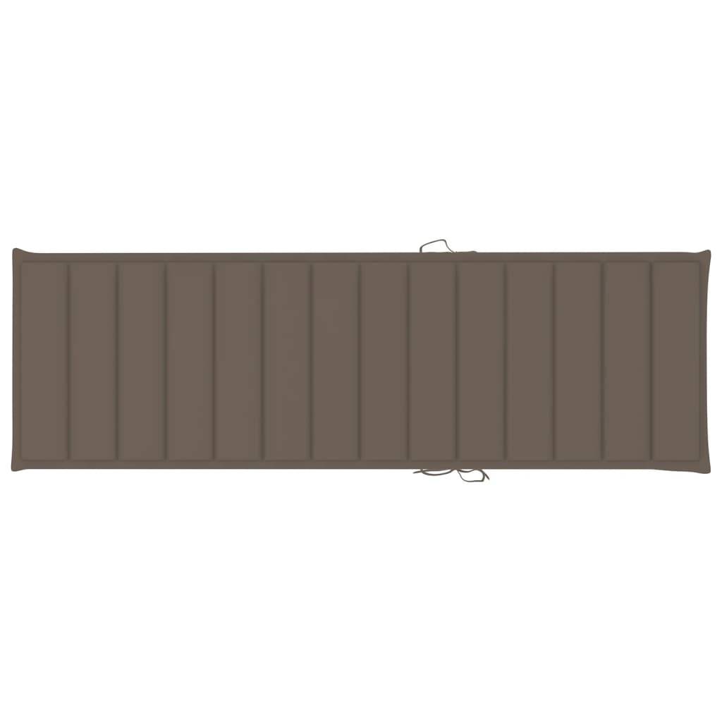 Helloshop26 - Transat chaise longue bain de soleil lit de jardin terrasse meuble d'extérieur avec coussin taupe bois de pin imprégné - Imagen 6