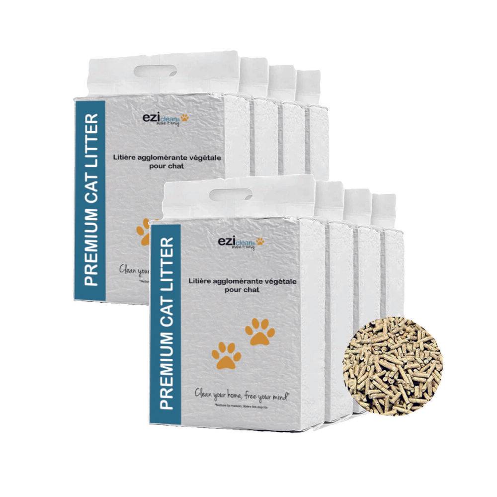 Eziclean - Lot de 8x litières végétales pour chat EZIclean Premium Cat Litter