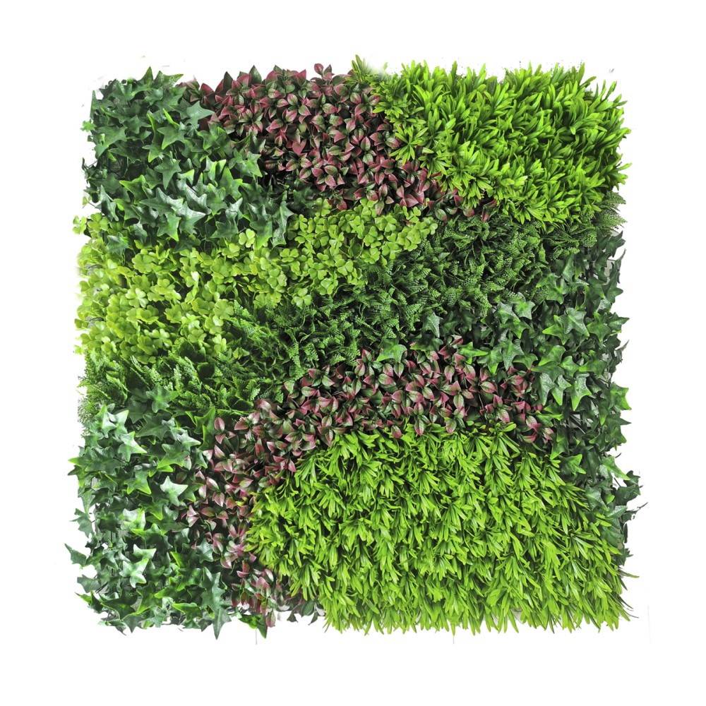 Nortène - Panneau décoratif feuillage synthétique et motif zigzag COSTA - 1x1m - Vert Nortene - Imagen 1