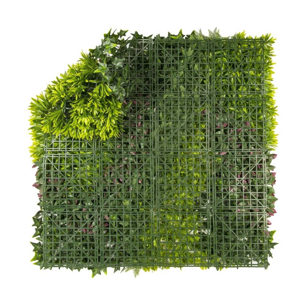 Nortène - Panneau décoratif feuillage synthétique et motif zigzag COSTA - 1x1m - Vert Nortene - Imagen 4