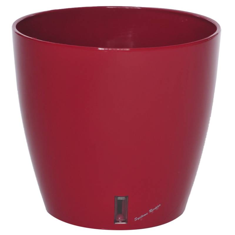 Riviera - Pot de fleurs à réserve d'eau Hydrosystem Eva New Rond D45cm - H45cm - 49L - Rouge - Fabrication Française - Image 1