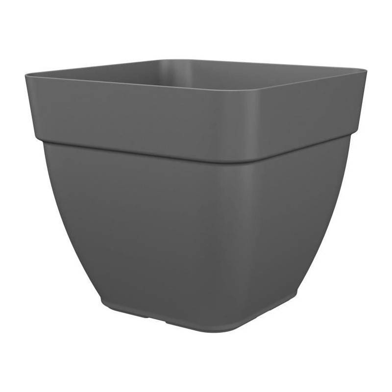 Pot A Fleurs Et Plantes Carré Capri Campana - Plastique - 37x37 Cm - Anthracite - Artevasi - Image 1