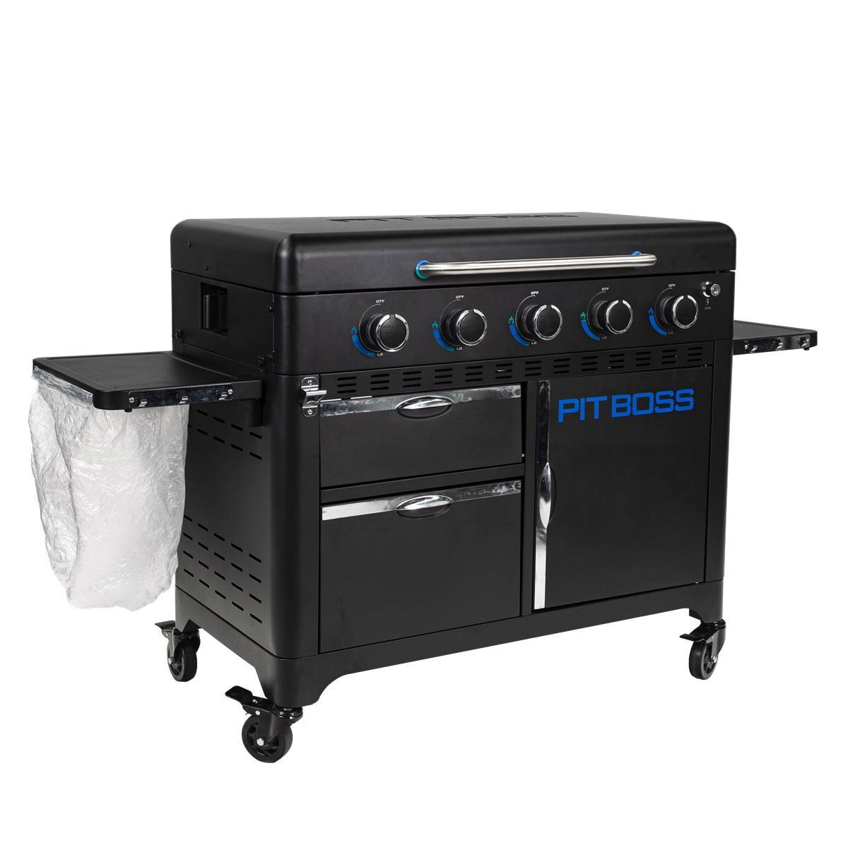 Plancha à gaz fonte Pit Boss Ultimate 5 brûleurs 92 x 46 chariot + couvercle - Image 4